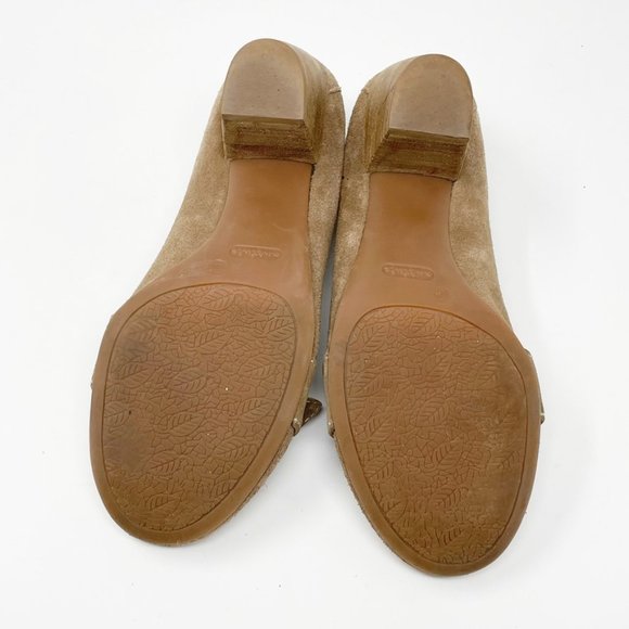 Nurture Womens Tan Taupe Suded Padded Comfort  Heel Pump  size 9.5 - Picture 8 of 8